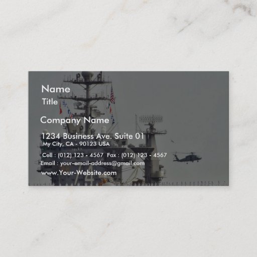 Customizable Aircraft Carriers Helicopters Ships Navy Sailors Business Cards