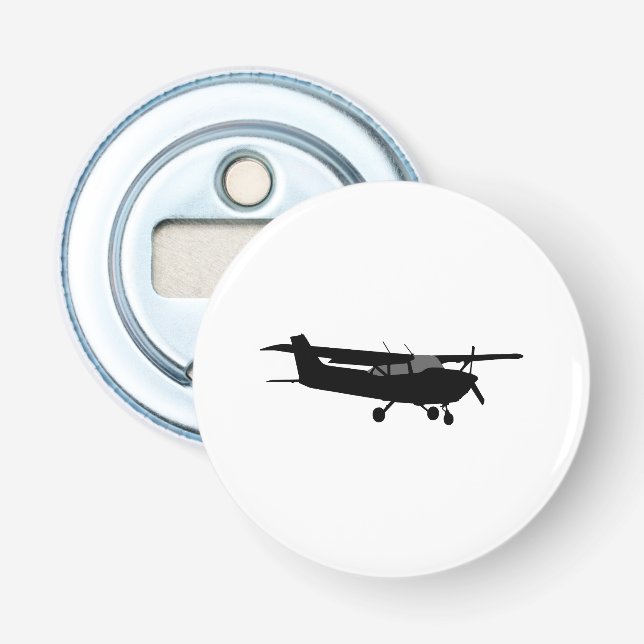 Aircraft Cessna Black Silhouette Flying Decor Bottle Opener (Front)