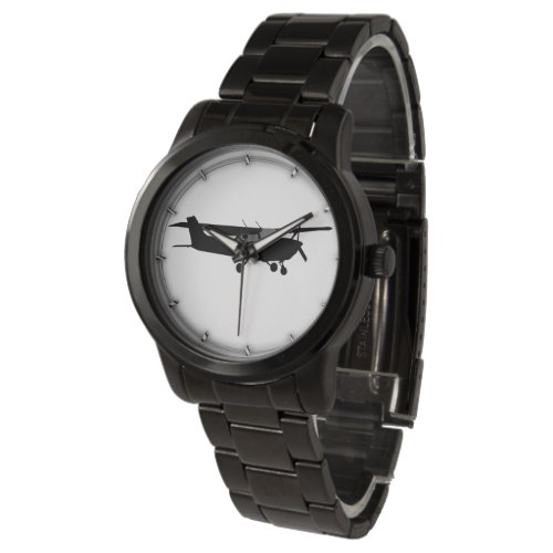 Aircraft Cessna Black Silhouette Flying Decor Watch
