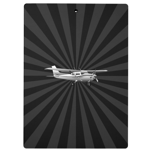Aircraft Cessna Silhouette Flying Black Burst Clipboard (Back)