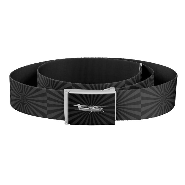 Aircraft Cessna Silhouette Flying Black Sunburst Belt (Coil)