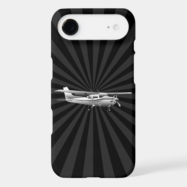 Aircraft Cessna Silhouette Flying Sunburst Decor Case-Mate iPhone Case (Back)