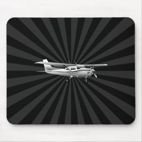 Aircraft Cessna Silhouette Flying Sunburst Decor Mouse Pad