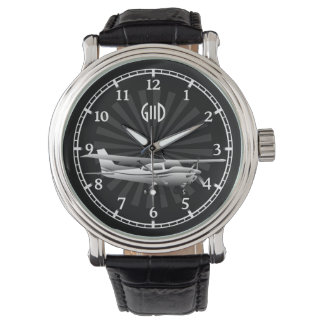 Aircraft Cessna Silhouette Sunburst Monogram Watch