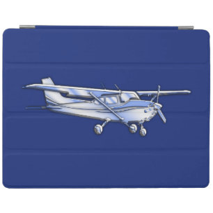 Aircraft Chrome Cessna Silhouette Flying on Blue iPad Smart Cover