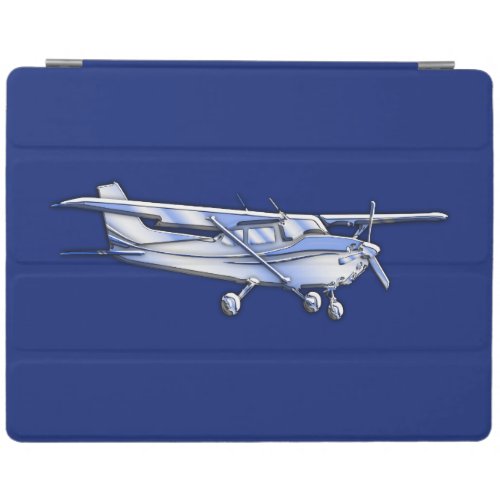 Aircraft  Chrome Cessna Silhouette Flying on Blue iPad Smart Cover