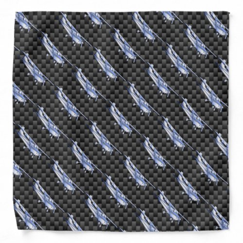 Aircraft Chrome Like Cessna Black Carbon Fiber Bandana