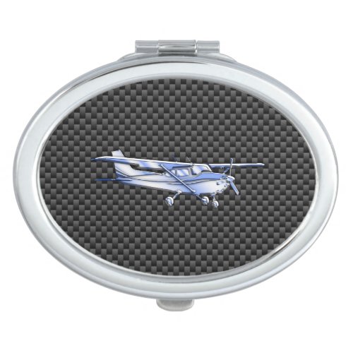 Aircraft Chrome Like Cessna Black Carbon Fiber Makeup Mirror