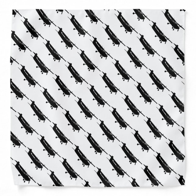 Aircraft Classic Cessna Black Silhouette Flying Bandana (Front)