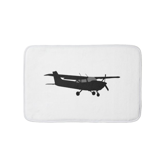Aircraft Classic Cessna Black Silhouette Flying Bath Mat (Front)