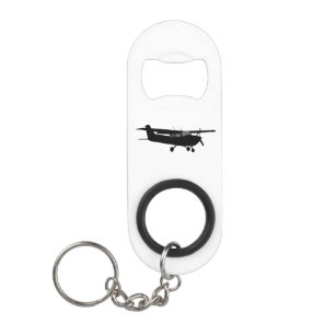 Aircraft Classic Cessna Black Silhouette Flying Keychain Bottle Opener