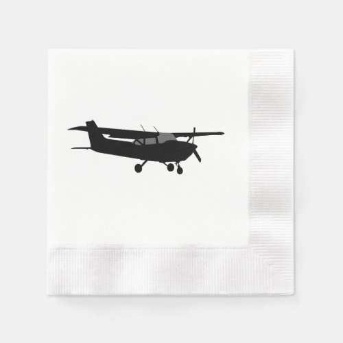 Aircraft Classic Cessna Black Silhouette Flying Paper Napkins