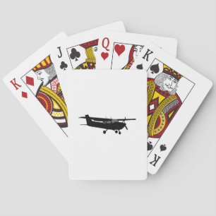 Aircraft Classic Cessna Black Silhouette Flying Poker Cards