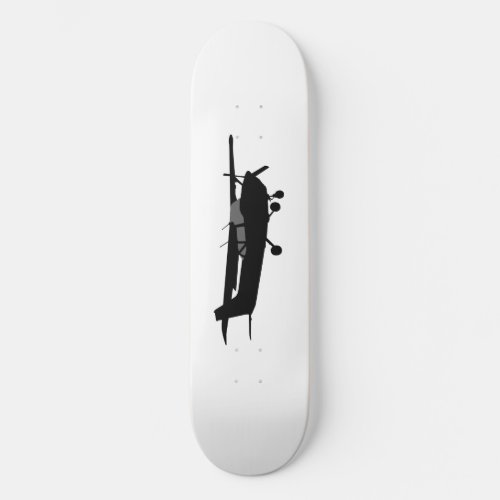 Aircraft Classic Cessna Black Silhouette Flying Skateboard Deck