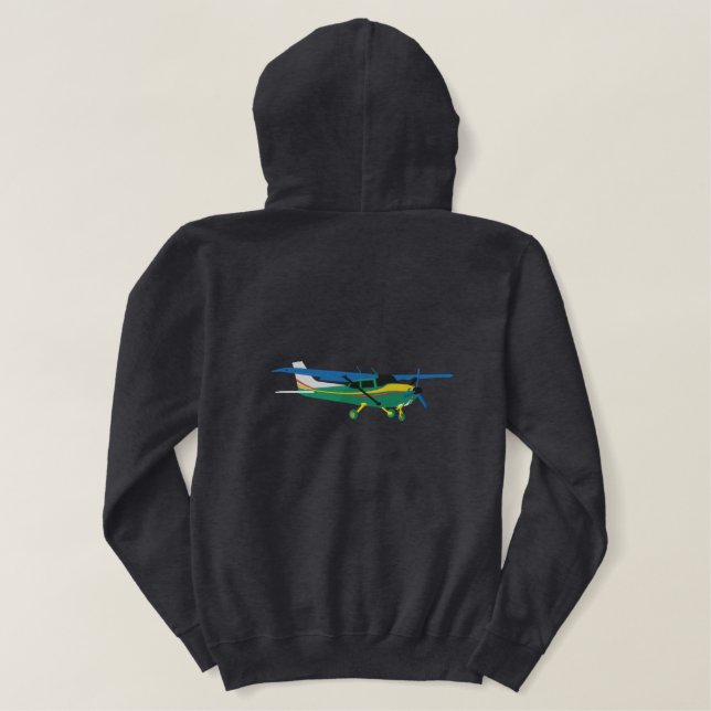 Aircraft Classic Cessna Pilot Custom Personalized Embroidered Hoodie (Design Back)