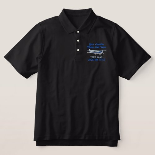 Aircraft Classic Cessna Pilot Custom Personalized Embroidered Polo Shirt