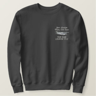 Aircraft Classic Cessna Pilot Custom Personalized Embroidered Sweatshirt
