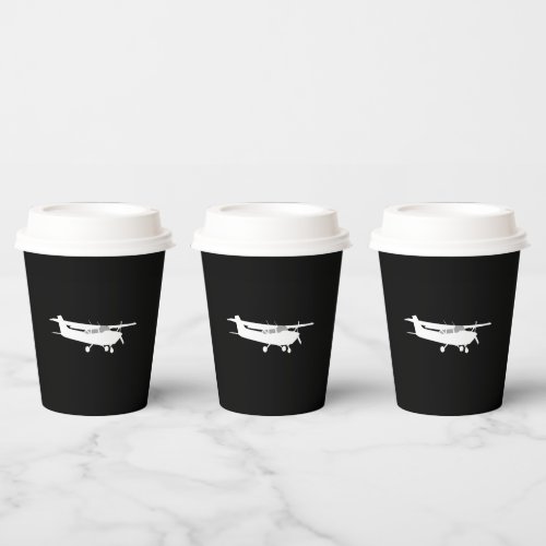 Aircraft Classic Cessna Silhouette Flying Decor Paper Cups
