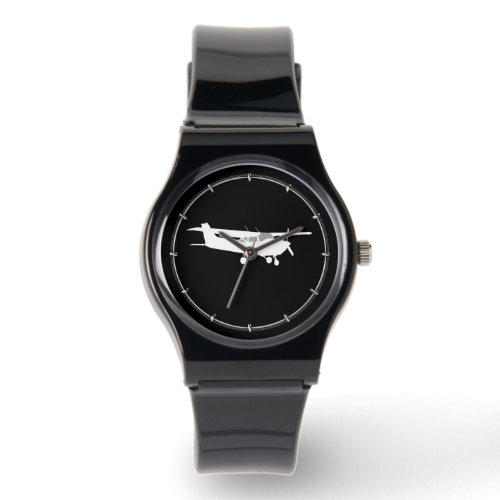 Aircraft Classic Cessna Silhouette Flying Decor Watch