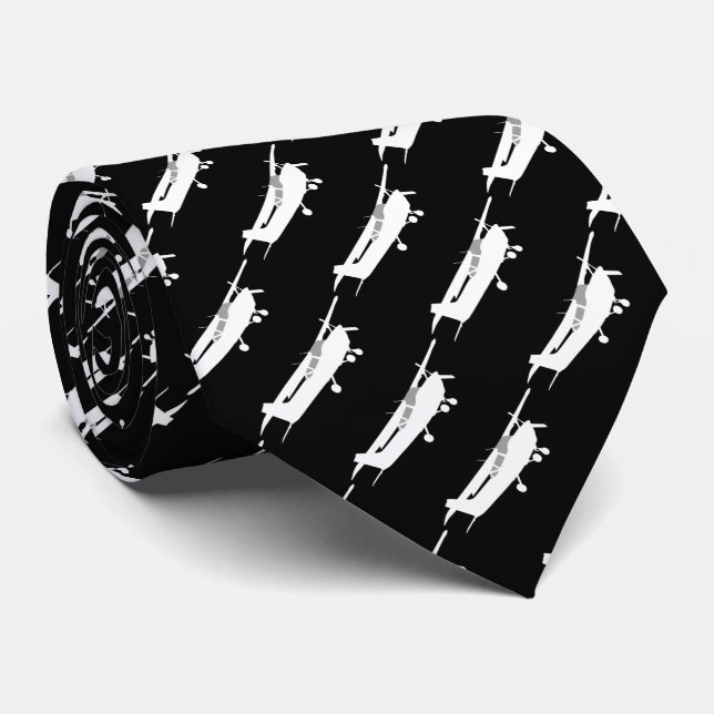 Aircraft Classic Cessna Silhouette Flying Neck Tie (Rolled)