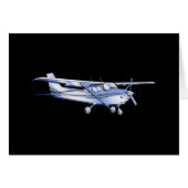 Aircraft Classic Cessna Silhouette Flying on Black (Front Horizontal)
