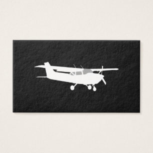 Aircraft Classic Cessna Silhouette Flying on Black