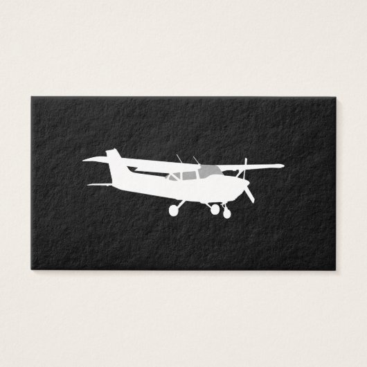 Aircraft Classic Cessna Silhouette Flying on Black (Front)