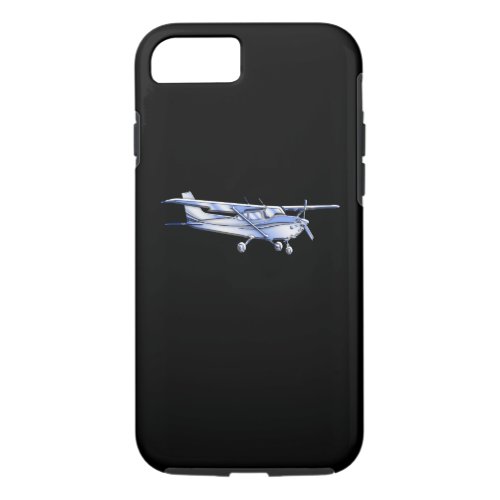 Aircraft Classic Cessna Silhouette Flying on Black iPhone 87 Case