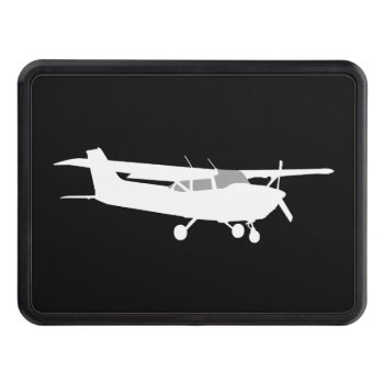 Aircraft Classic Cessna Silhouette Flying On Black Trailer Hitch Cover by AmericanStyle at Zazzle