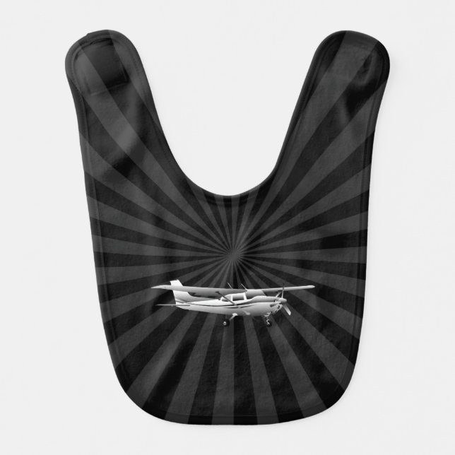 Aircraft Classic Cessna Silhouette Flying Sunburst Bib (Front)