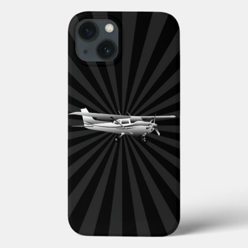 Aircraft Classic Cessna Silhouette Flying Sunburst iPhone 13 Case