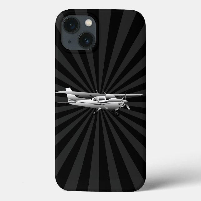 Aircraft Classic Cessna Silhouette Flying Sunburst Case-Mate iPhone Case (Back)