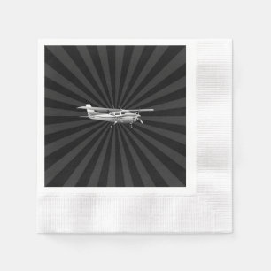 Aircraft Classic Cessna Silhouette Sunburst Paper Napkins