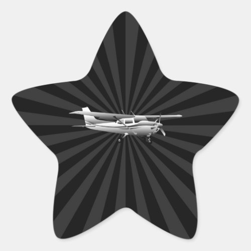 Aircraft Classic Cessna Silhouette Sunburst Star Sticker