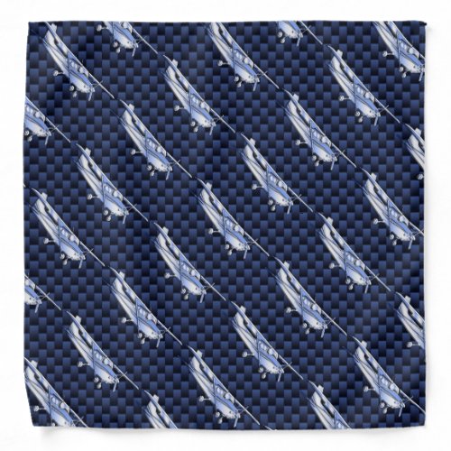 Aircraft Classic Chrome Cessna Flying Carbon Fiber Bandana