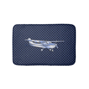 Aircraft Classic Chrome Cessna Flying Carbon Fiber Bathroom Mat