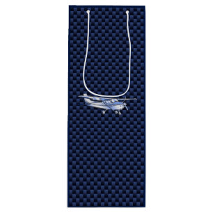 Aircraft Classic Chrome Cessna Flying Carbon Fiber Wine Gift Bag