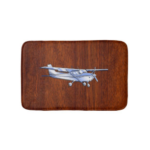 Aircraft Classic Chrome Cessna Flying Mahogany Bathroom Mat