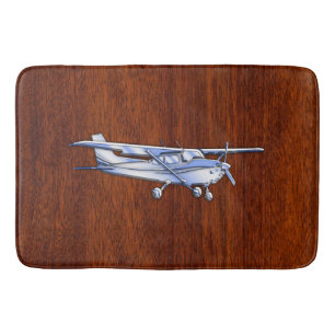 Aircraft Classic Chrome Cessna Flying Mahogany Bathroom Mat