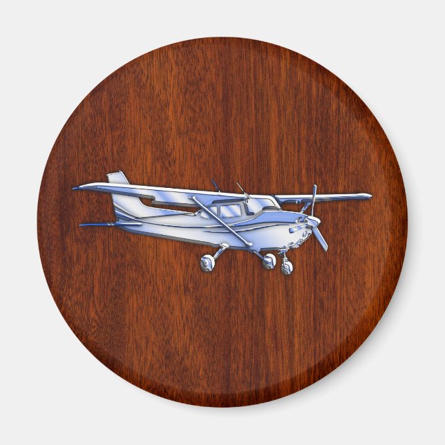 Aircraft Classic Chrome Cessna Flying Mahogany Magnet (Front)