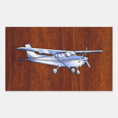 Aircraft Classic Chrome Cessna Flying Mahogany Rectangular Sticker