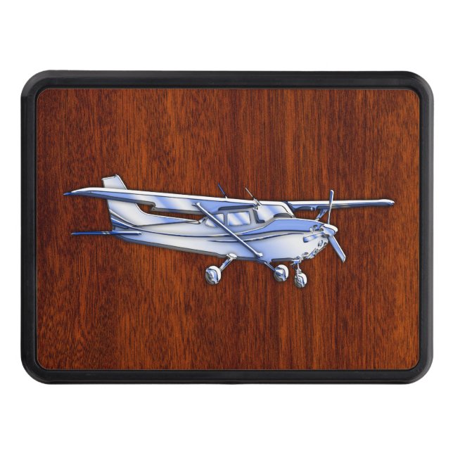 Aircraft Classic Chrome Cessna Flying Mahogany Tow Hitch Cover (Front)