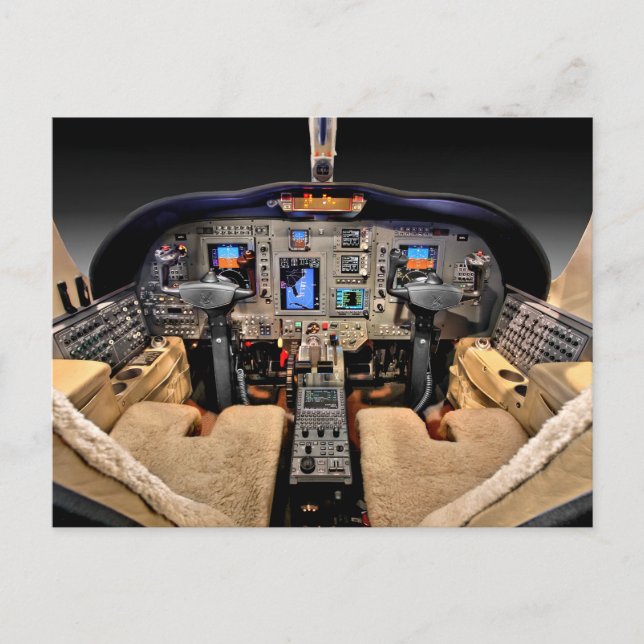 Aircraft cockpit postcard (Front)