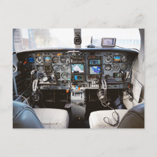 Aircraft cockpit postcard