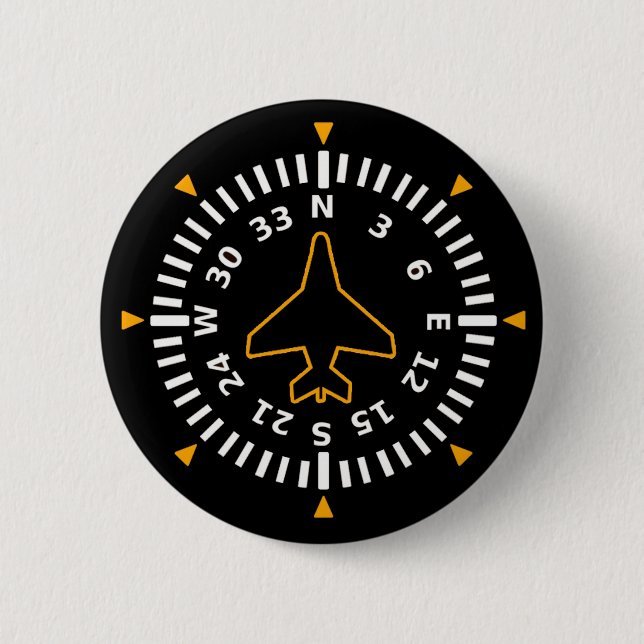 Aircraft Compass Flight Instrument Button (Front)