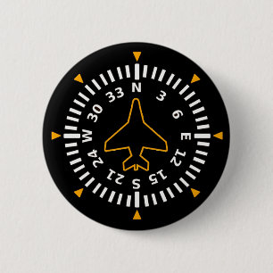 Aircraft Compass Flight Instrument Button