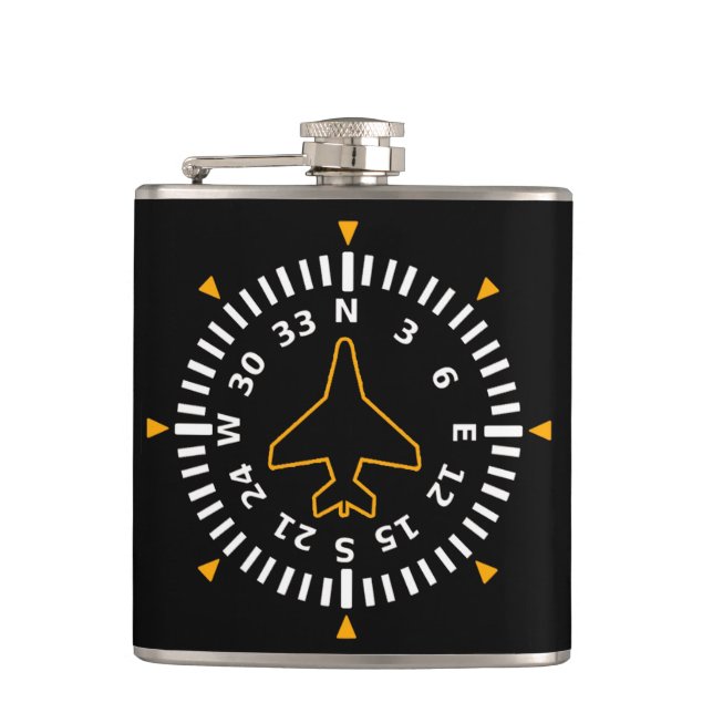 Aircraft Compass Flight Instrument Flask (Front)