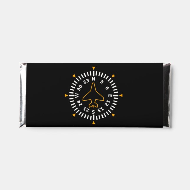 Aircraft Compass Flight Instrument Hershey Bar Favors (Front)