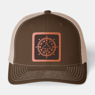 Aircraft Compass Flight Instrument Leather Patch Hat