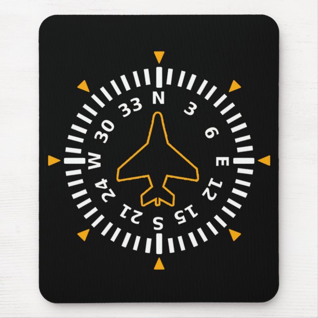 Aircraft Compass Flight Instrument Mouse Pad (Front)